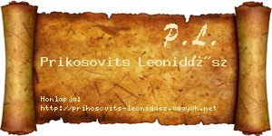Prikosovits Leonidász névjegykártya